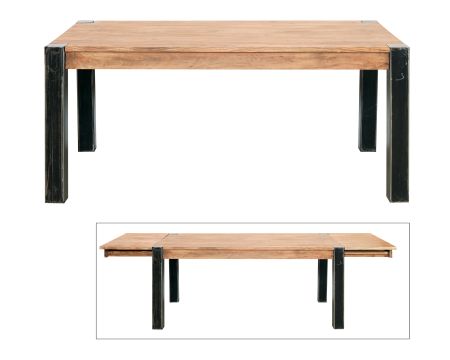 Table de repas 180 cm avec allonges "Urban Métal"