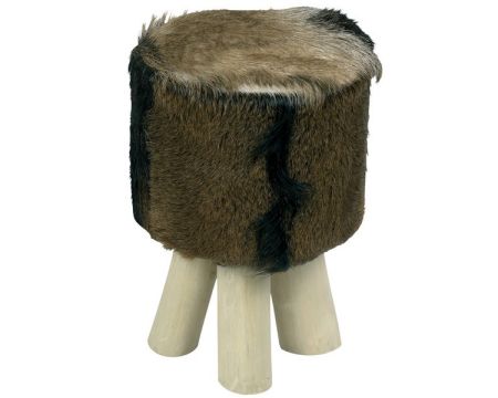 Pouf rond marron "Farmer"