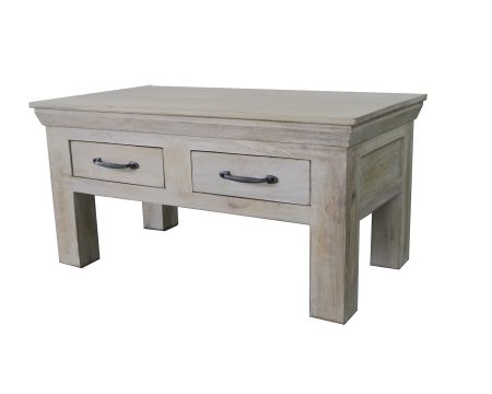 Table basse style persienne "Valencia" bois exotique blanchi