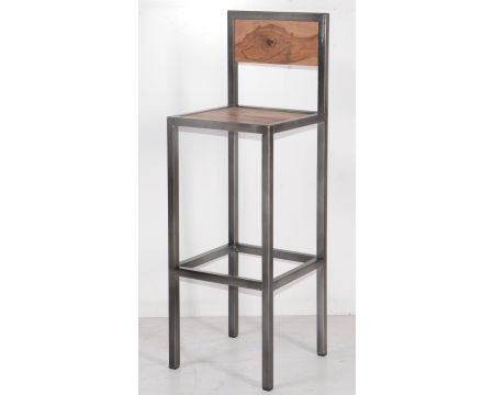 Tabouret de bar en métal et bois "Industry"