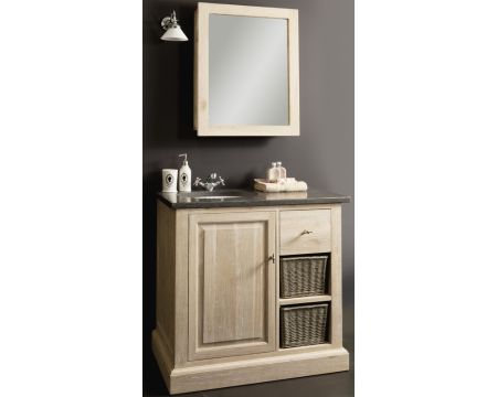Miroir avec étagère chêne massif "Capio"