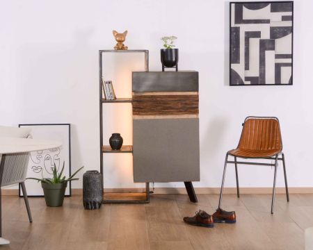 Meuble de rangement contemporain 1 porte 2 tiroirs 3 étagères "Mezzo"