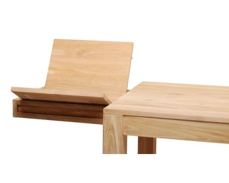 Table en teck rectangulaire avec allonges "Groove"
