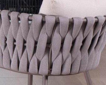Lot de 2 chaises de jardin haut de gamme tissu gris et aluminium "Chinon"