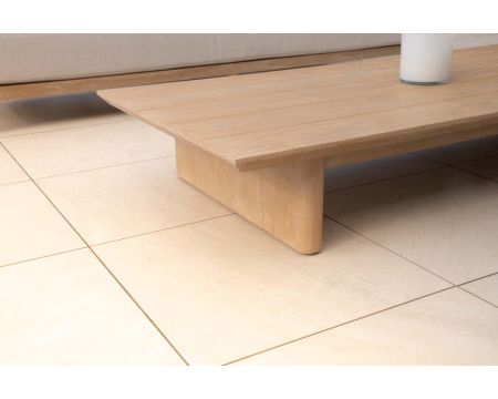 Table basse rectangulaire en teck massif style épuré "Blois"