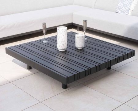 Table basse extérieur carrée en aluminium 120 x 120 cm "Sumbawa"