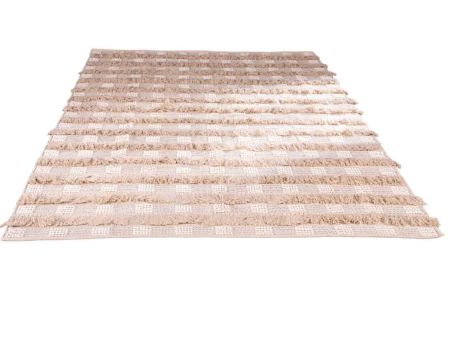 Tapis fantaisie en coton texturé beige "Matis" 120x180cm