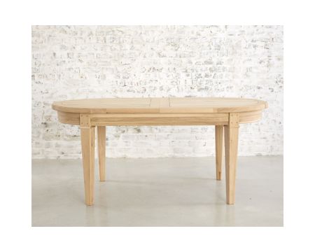 Table ovale en chêne massif avec allonges "Artisan" 