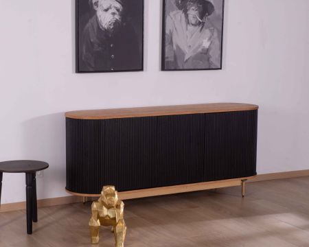 Buffet enfilade bois, noir et doré style rétro chic "Pop Vintage"