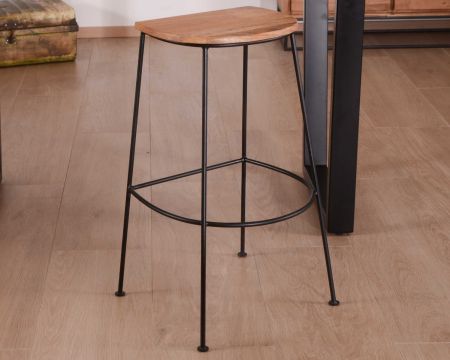 Tabouret de bar métal et bois "Caractère"