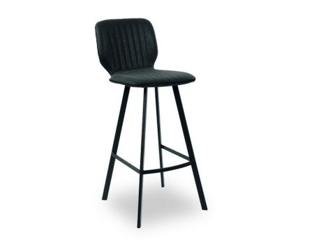 Tabouret de bar industriel noir "Loune"