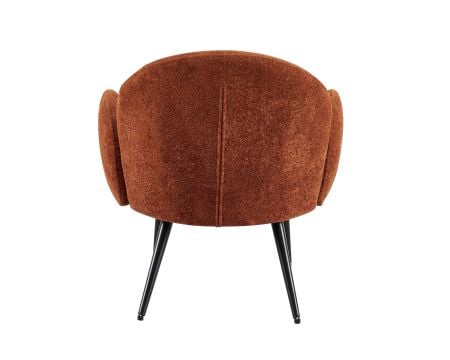 Fauteuil esprit rétro avec accoudoirs en tissu cuivré duveteux "Luno"