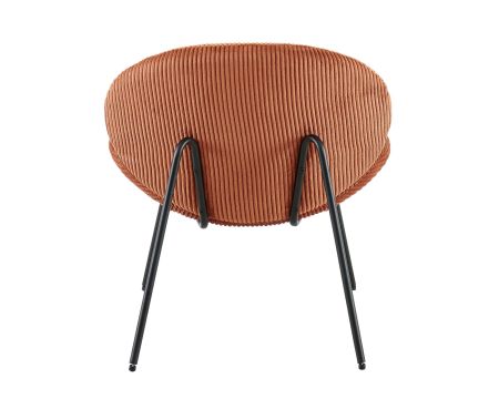 Fauteuil lounge design en velours côtelé rouille "Sonate"