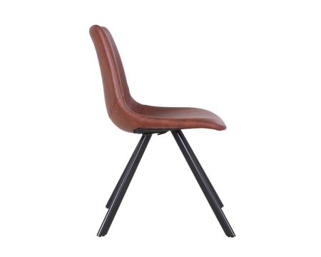 Chaise design scandinave imitation cuir marron "Loin"