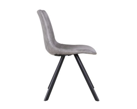 Lot de 2 chaises scandinaves grises et noir imitation cuir et métal "Loin"