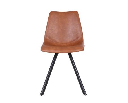 Lot de 2 chaises design scandinave coloris cognac et noir "Loin"