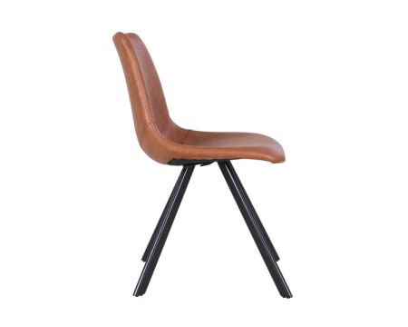 Lot de 2 chaises design scandinave coloris cognac et noir "Loin"