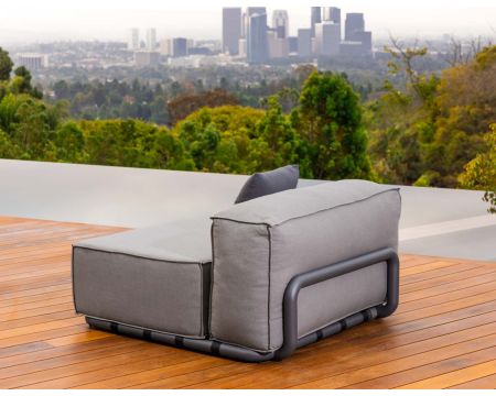 Fauteuil de terrasse décontracté et confortable tissu gris "Escale"