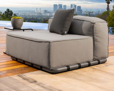 Fauteuil de terrasse décontracté et confortable tissu gris "Escale"