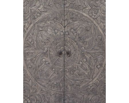 Armoire indienne en bois massif avec portes sculptées "Batti"