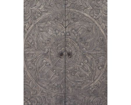 Armoire indienne en bois massif avec portes sculptées "Batti"