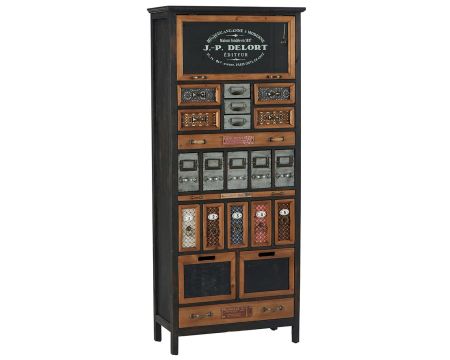 Grande armoire industrielle 21 tiroirs "Mélimélo Indus" 161cm