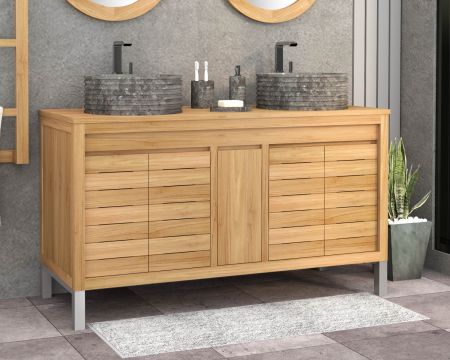Meuble sous vasque en teck 140 cm "Tamy"