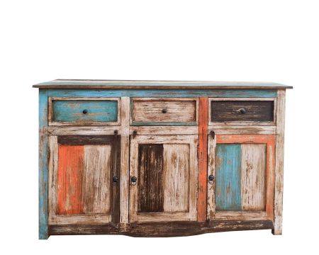 Buffet en bois massif recyclé 150 cm style récup "Cookies"