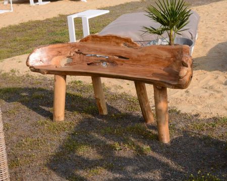 Banc en teck naturel massif "Balangan Beach" pièce unique