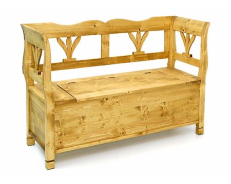 Banquette coffre pin massif "P'tit Cœur"
