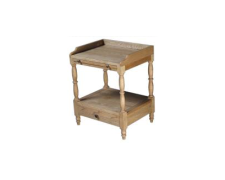 Table de chevet en chêne grisé 1 tiroir bas "Persienne"