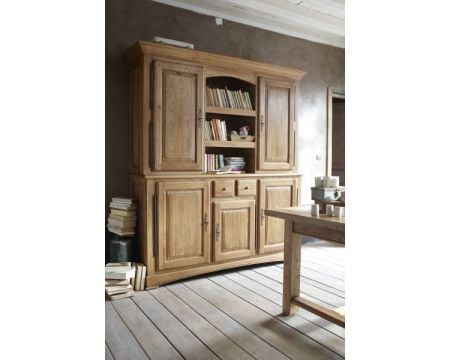 Partie haute pour vaisselier en chêne massif "Antique"