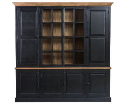 Grande bibliothèque en bois massif noir mat allure chic "Timeless"