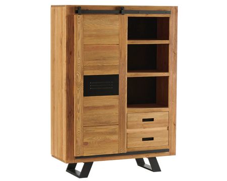 Vaisselier industriel en bois massif multi rangements "Cardiff"