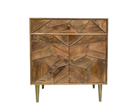 Petit buffet en manguier effet patchwork "Automne"