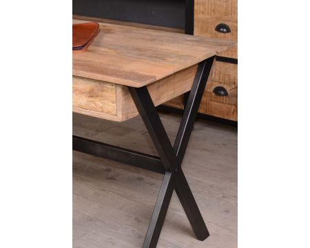 Bureau métal noir et manguier "Atelier"