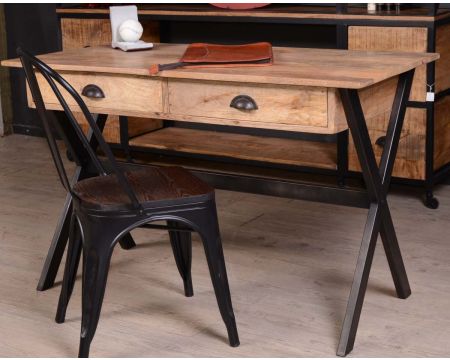 Bureau métal noir et manguier "Atelier"