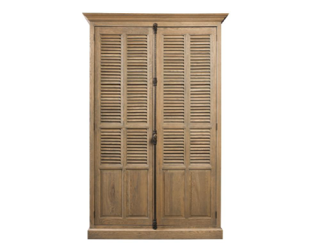 Armoire en chêne gris 2 portes "Persienne"