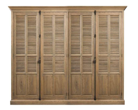 Armoire en chêne gris 4 portes "Persienne"