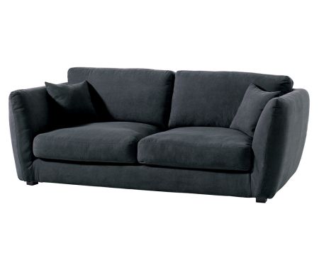 Canapé ultra confort 3/4 personnes tissu gris foncé "Soring"