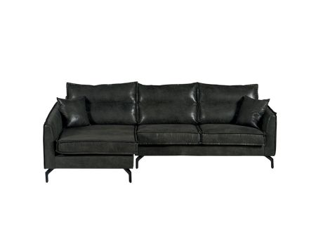 Canapé d'angle gris avec retour gauche ultra confort "Falster"