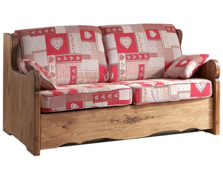 Canapé lit express déhoussable avec tissu au choix et pin "Alaska"