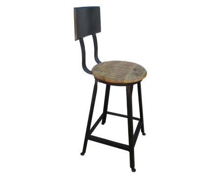 Tabouret de bar industriel réglable 'Atelier grey' - 6949