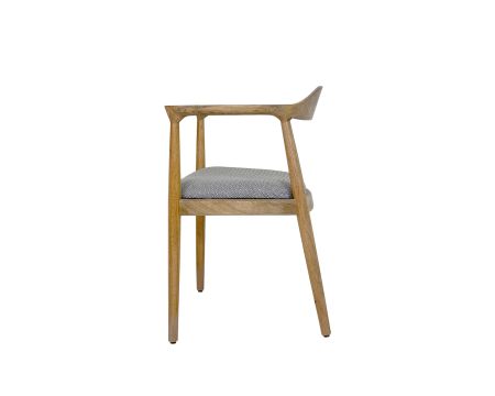 Chaise de repas design et rétro en bois avec assise rembourrée "Judith"