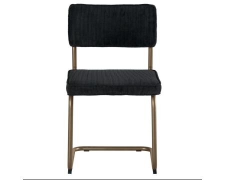 Lot de 4 chaises grises style vintage tissu et métal cuivré "Caractère"