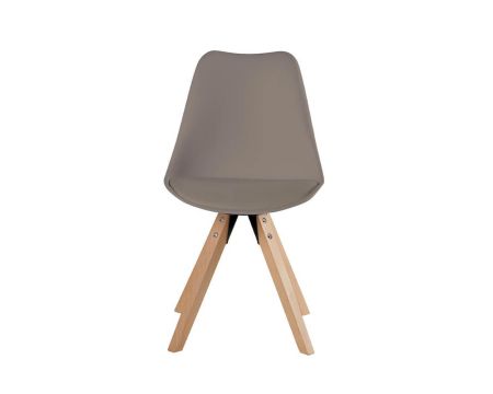 Lot de 2 chaises scandinaves "Benny" bois massif et tissu café