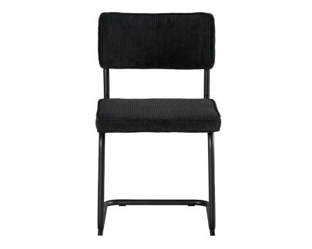 Lot de 4 chaises grises style vintage tissu et métal noir "Caractère"