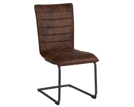 Lot de 2 chaises en tissu havane et métal noir Casita style industriel