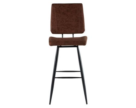 Lot de 2 chaises hautes tissu microfibre brun pieds métal noir Casita