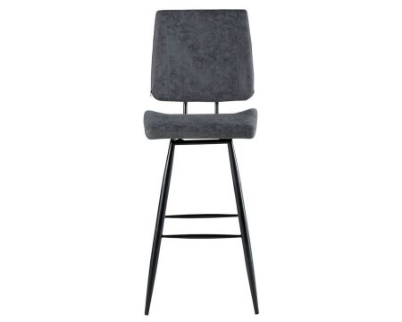 Lot de 2 chaises hautes pieds métal et tissu microfibre gris Casita